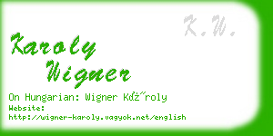 karoly wigner business card